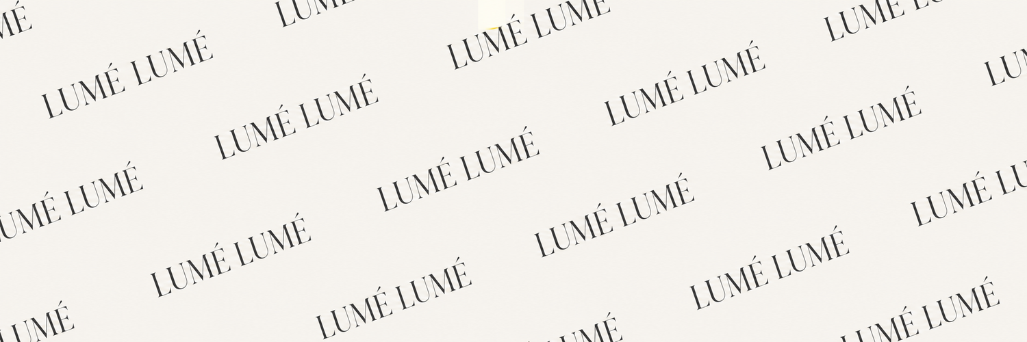 Lumé Lumé logo pattern on a warm off-white background