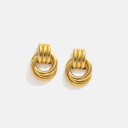 Aurelia Statement Earrings layered gold drop design by Lumé Lumé