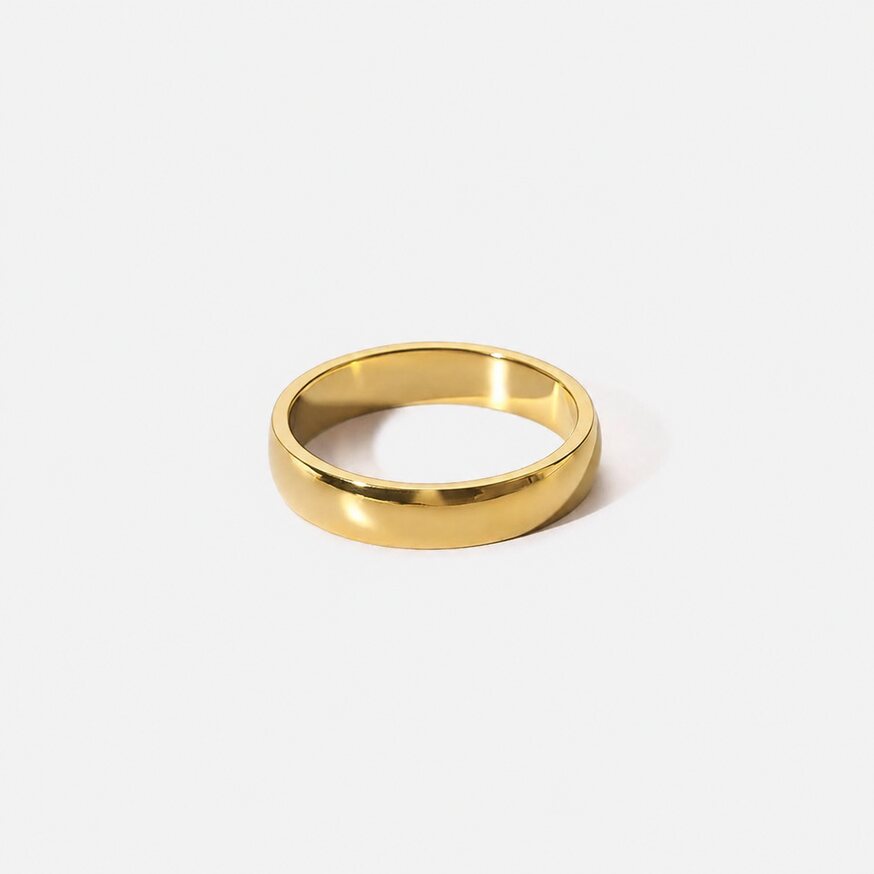 Aurette Ring polished gold band by Lumé Lumé