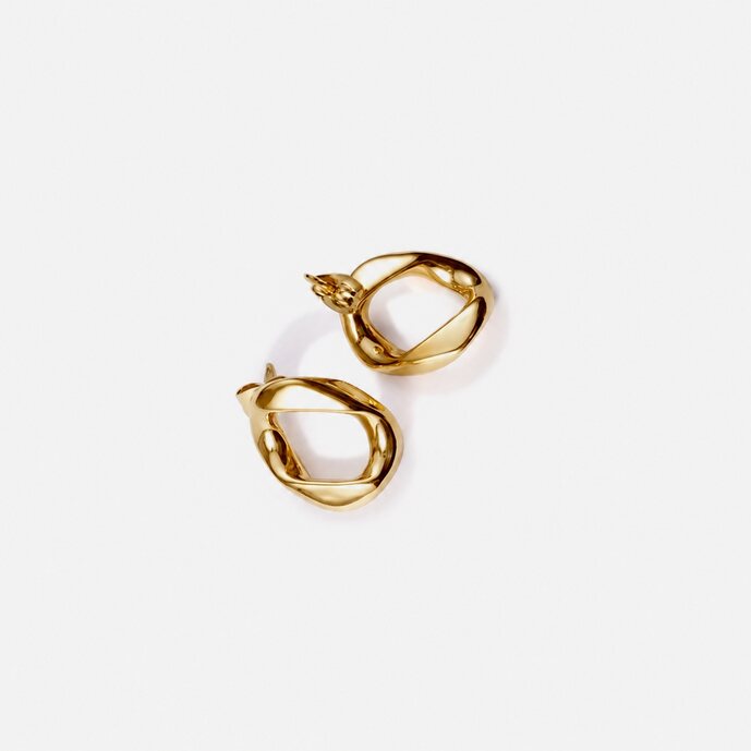 Aurora Hoops organic gold earrings by Lumé Lumé