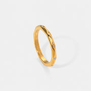 Aveline Ring gold ring with clear stones by Lumé Lumé