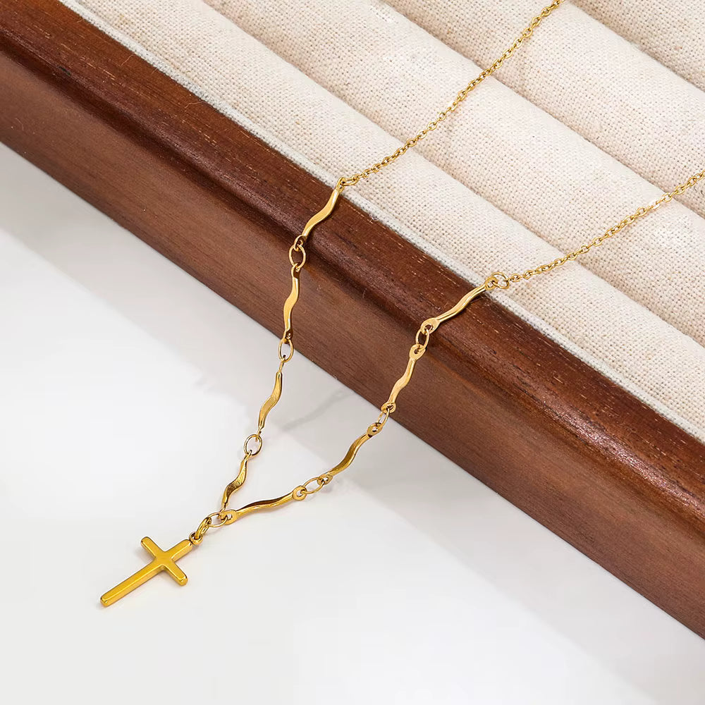 Celeste Cross Necklace by Lumé Lumé, alternate product view