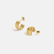 Celine Hoops ridged gold earrings by Lumé Lumé