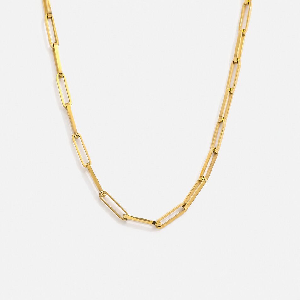 Dola Chain Necklace gold paperclip chain by Lumé Lumé