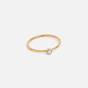 Elayne Ring delicate gold solitaire ring by Lumé Lumé