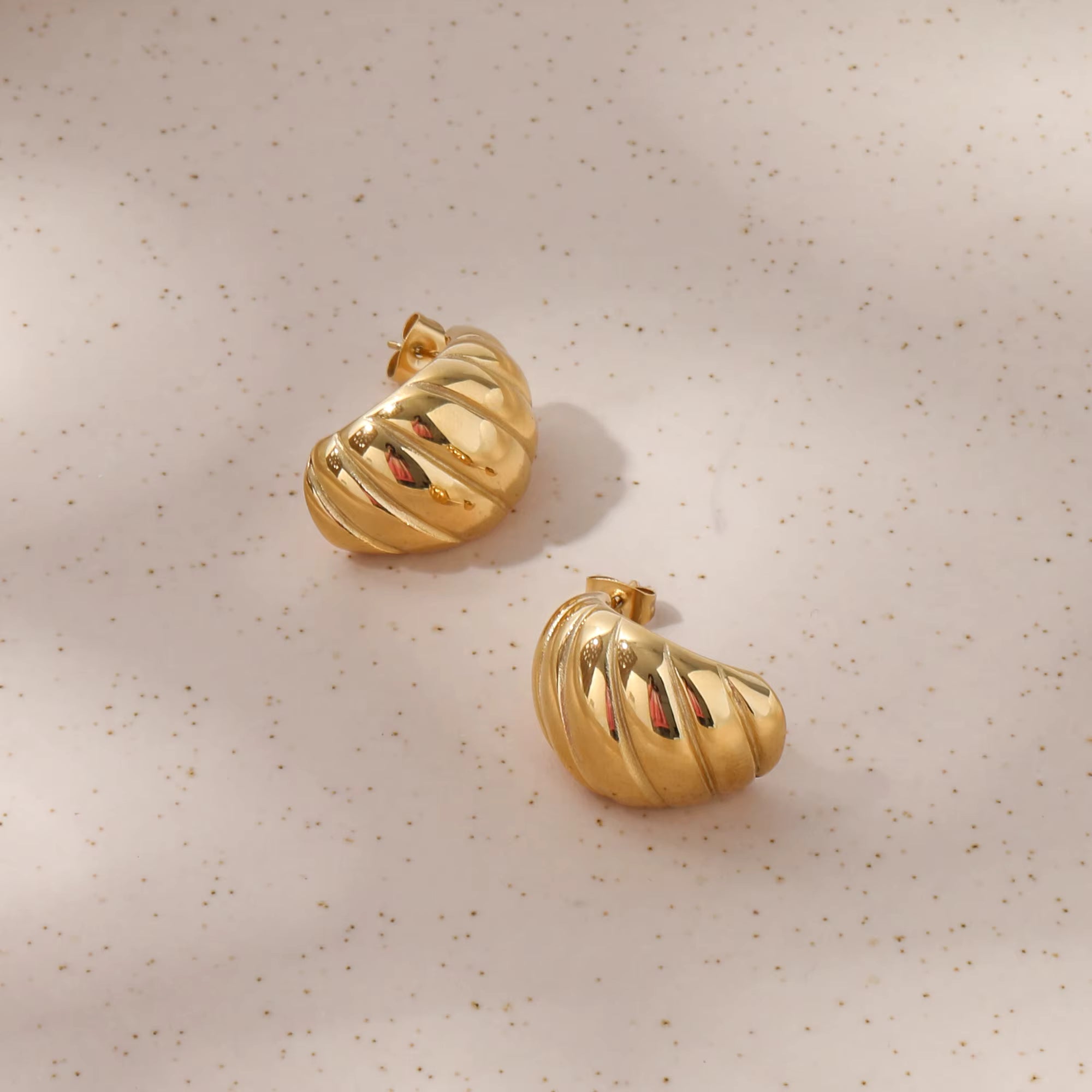 Elowen Curve Earrings by Lumé Lumé, second alternate view