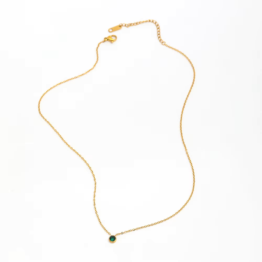 Emerald Droplet Necklace by Lumé Lumé, full product view