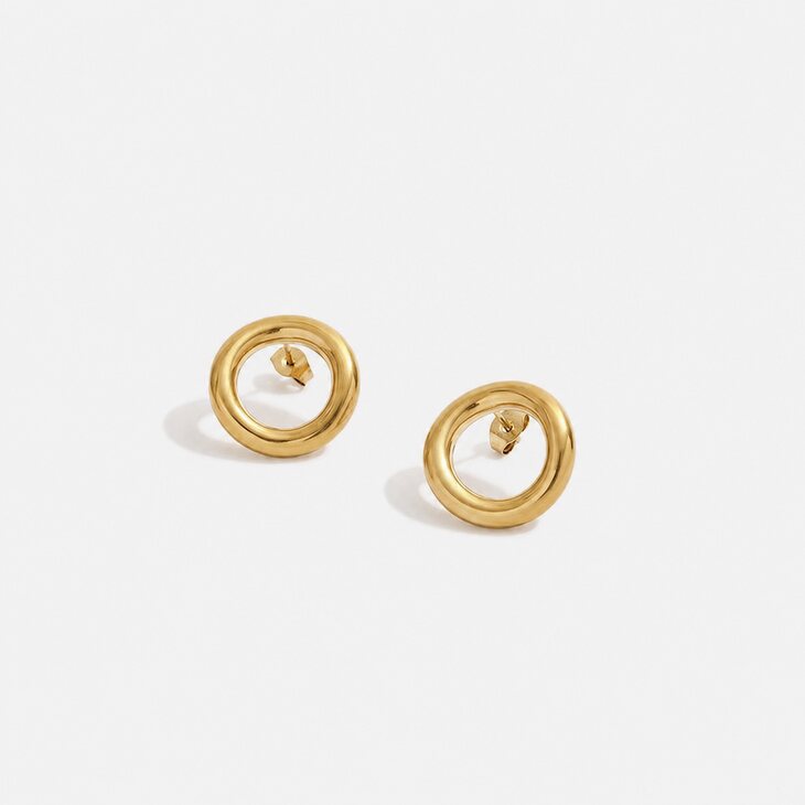Halo Loop Earrings circular gold earrings by Lumé Lumé