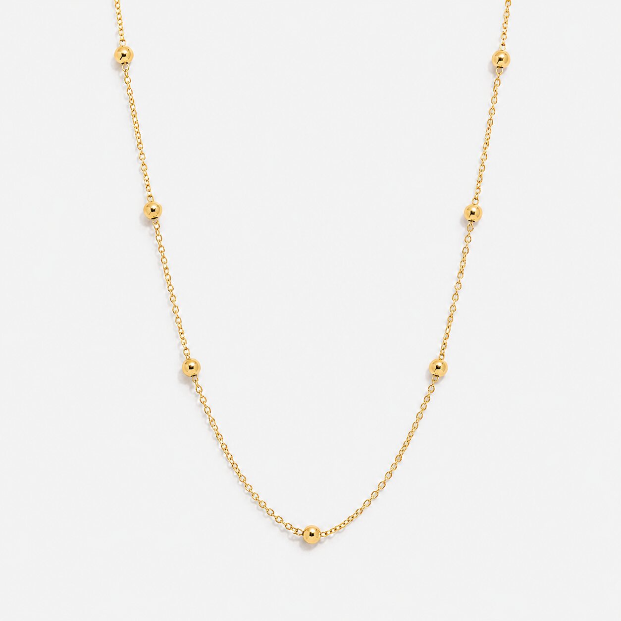 Luna Dotted Necklace delicate gold bead chain by Lumé Lumé