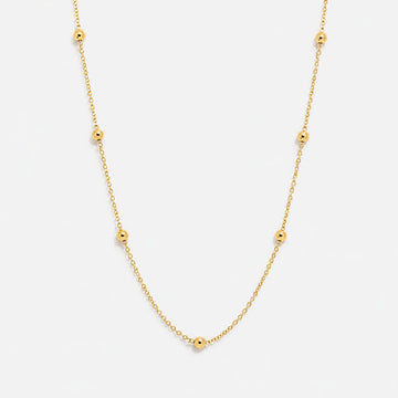 Luna Dotted Necklace delicate gold bead chain by Lumé Lumé