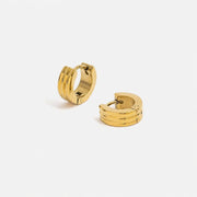Marisse Earrings striped gold huggies by Lumé Lumé