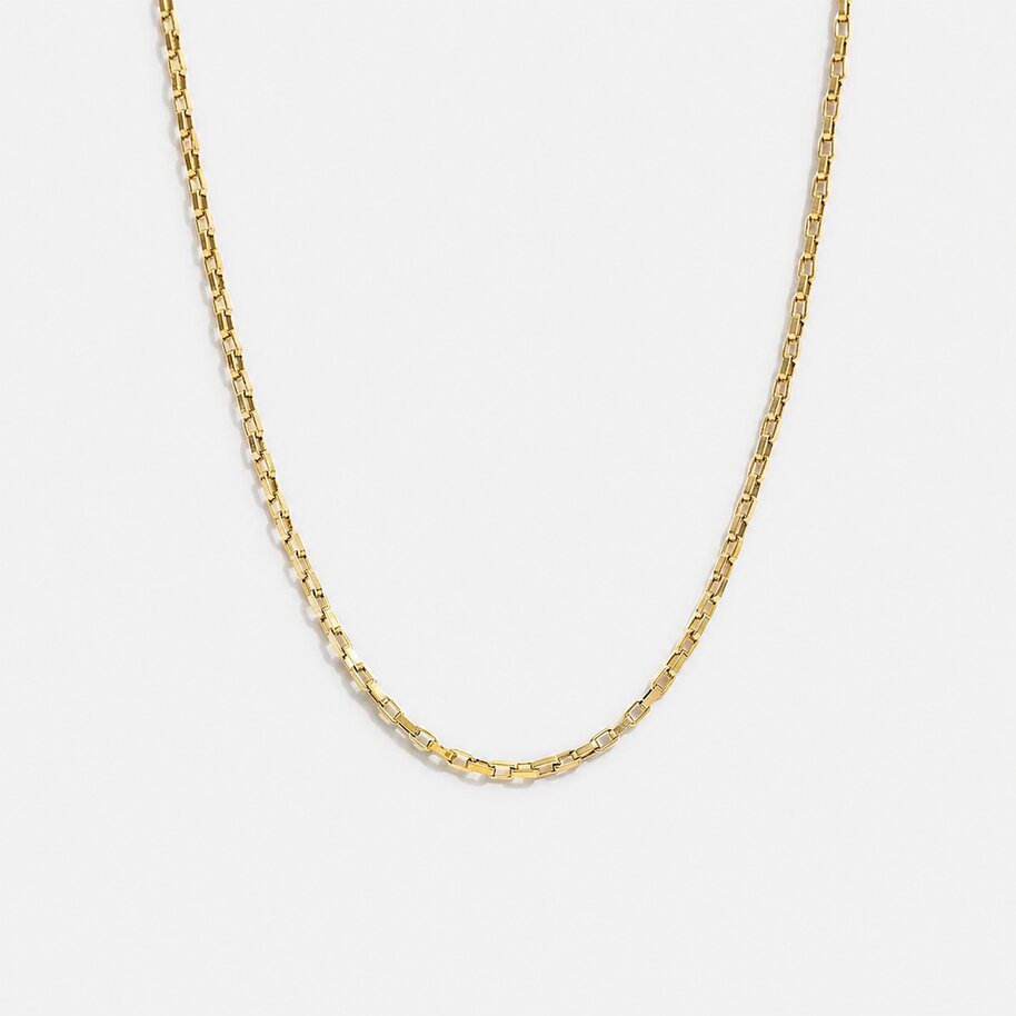 Mini Link Necklace structured gold chain by Lumé Lumé