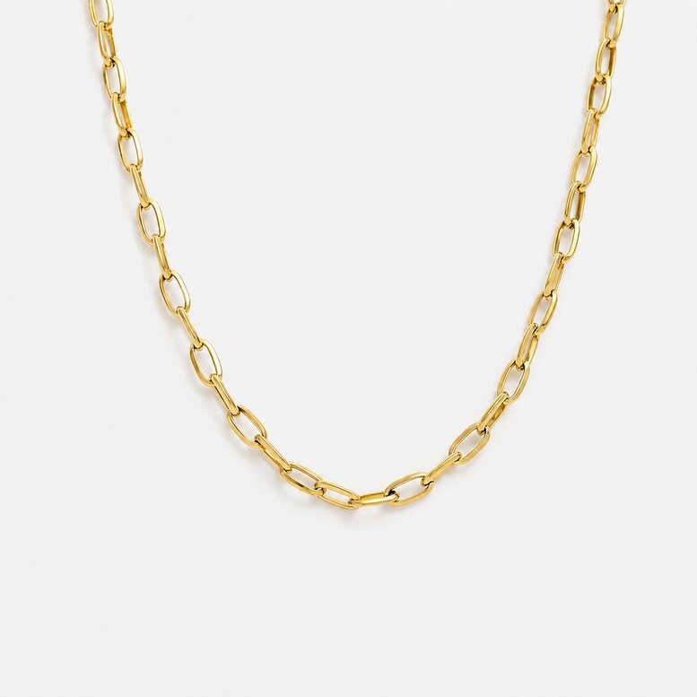 Mira Chain Necklace delicate gold paperclip chain by Lumé Lumé