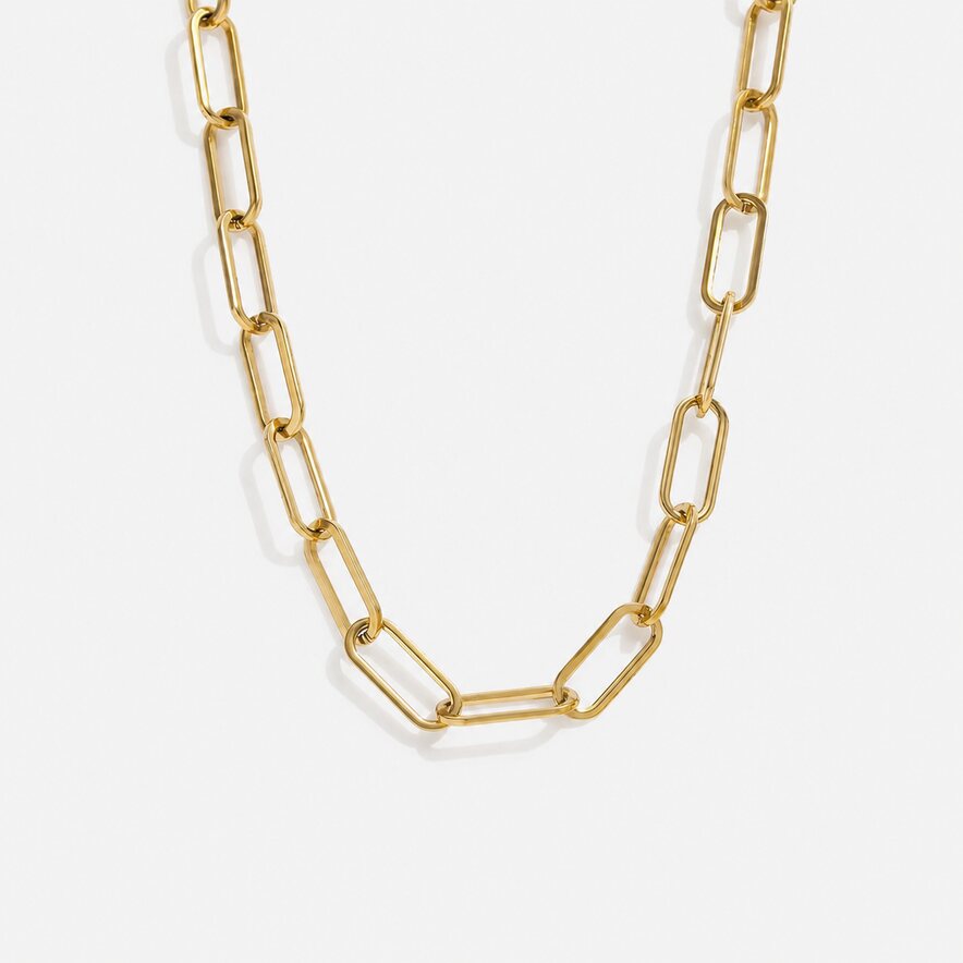 Nora Chain Necklace gold paperclip chain by Lumé Lumé