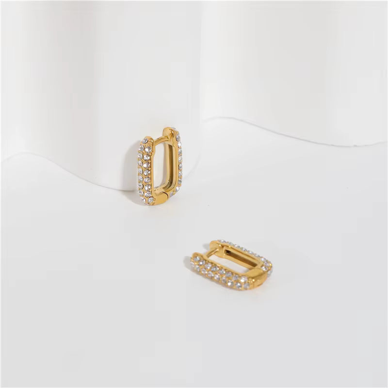 Lumé Pavé Huggies gold fastening detail by Lumé Lumé