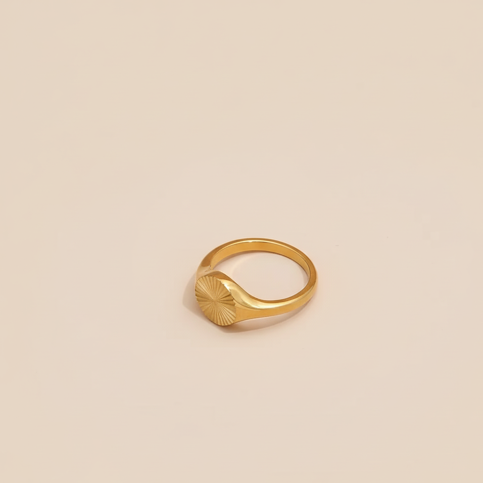 Serene Signet Ring styled in a second Lumé Lumé lifestyle image