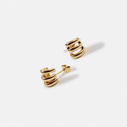 Sierra Hoops triple-band gold earrings by Lumé Lumé