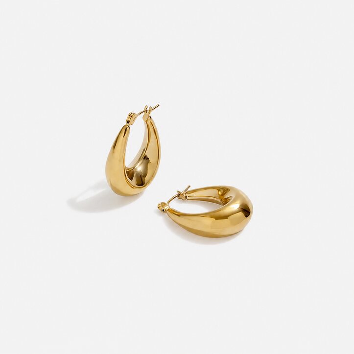 Solara Hoops sculptural teardrop gold earrings by Lumé Lumé