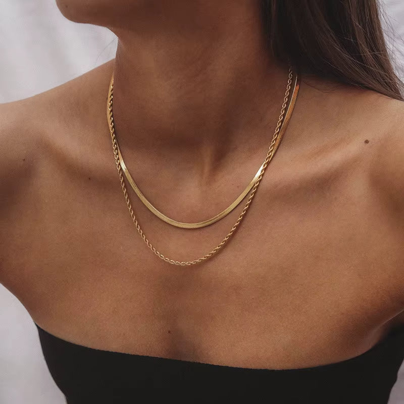 Solene Duo Necklace by Lumé Lumé, second alternate product view