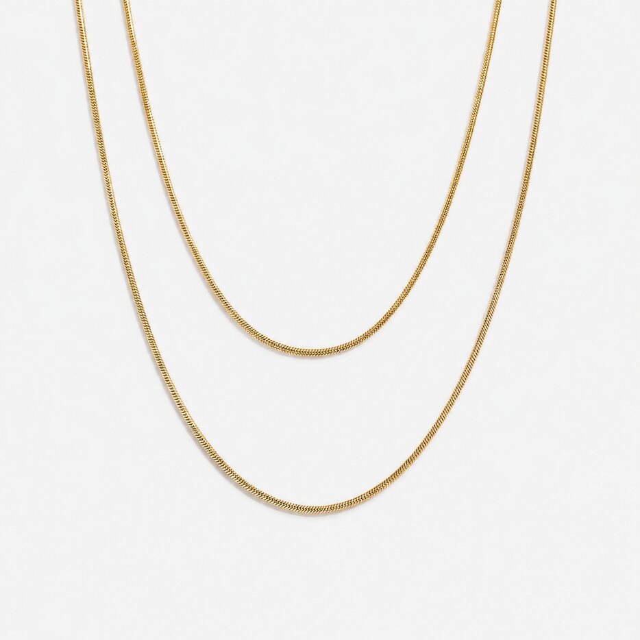Solene Layered Necklace with layered gold chains by Lumé Lumé