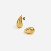 Solenne Earrings bold gold teardrop design by Lumé Lumé