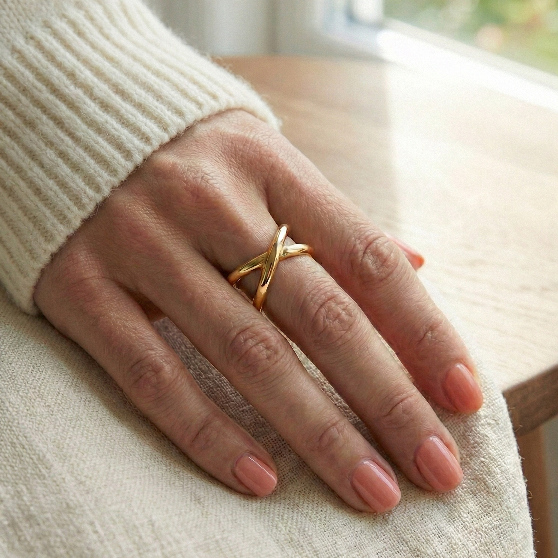 Valora Ring styled in a Lumé Lumé lifestyle image