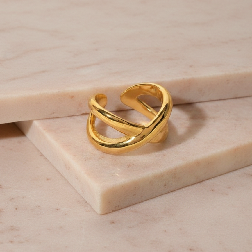 Valora Ring gold band by Lumé Lumé, second alternate product view